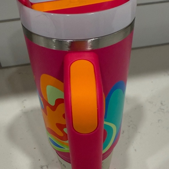 NWT Stanley Tropical Wave Pink Quencher Tumbler 30 oz - Picture 5 of 6